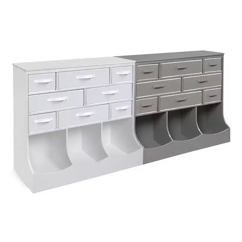 Badger Basket Storage Station with Eight Baskets and Three Bins Gray