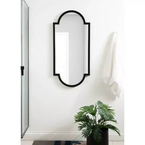 Kate & Laurel All Things Decor 20"X42" Jovie Decorative Wall Mirror Black