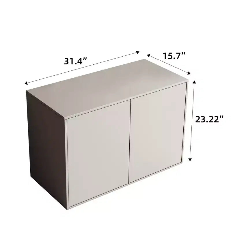 Luck Live Contemporary 31.49in 2-door storage cabinet, modern standalone cabinet, suitable for living room, office, living room, ivory white