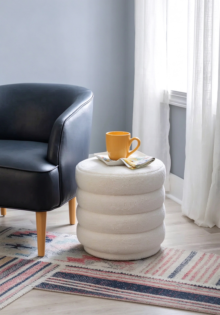 Round Upholstered Ottoman