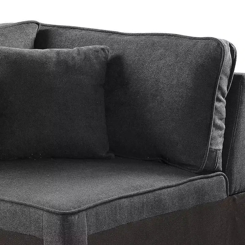 33" Silvester Gray Fabric - Acme Furniture: Upholstered Leather, Wood Frame, No Assembly Required