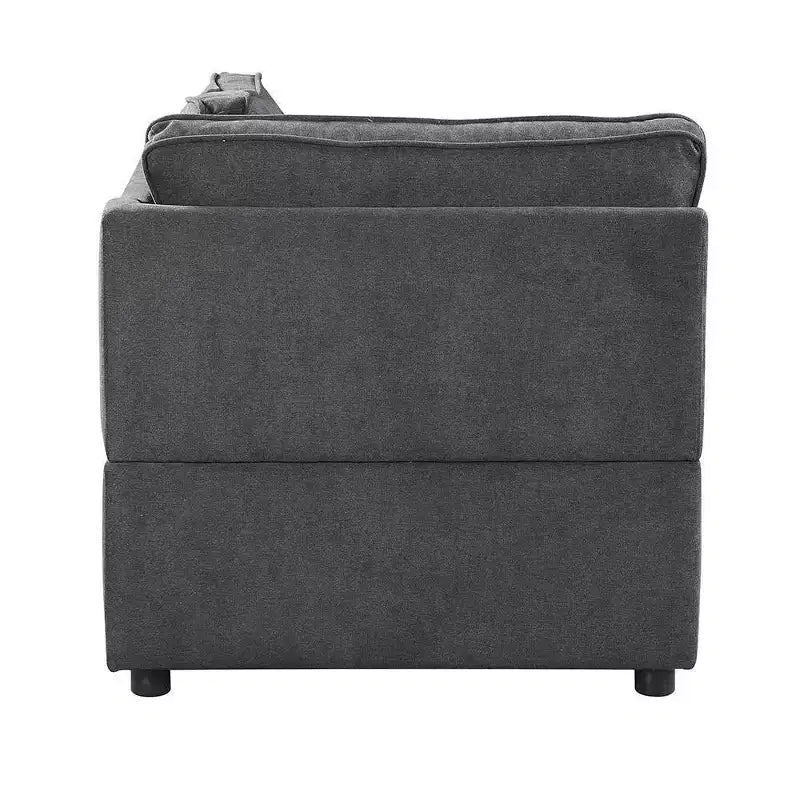 33" Silvester Gray Fabric - Acme Furniture: Upholstered Leather, Wood Frame, No Assembly Required