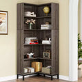 LITTLE TREE 70.86" 6 Tier Tall Corner Etagere Bookcase Gray/Black