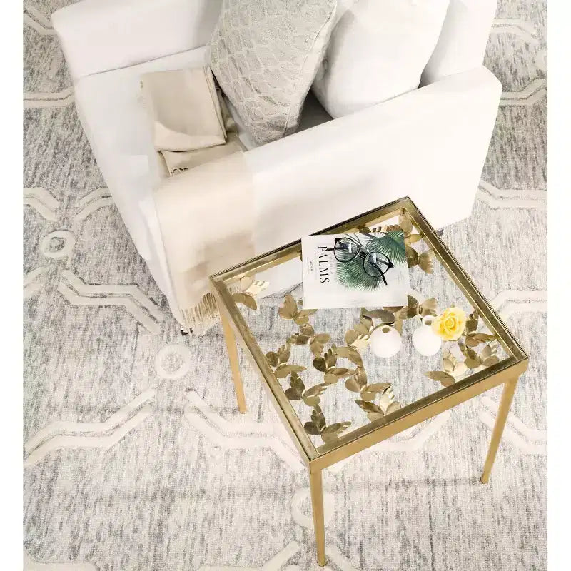 Rosalia Butterfly Side Table - FOX2594A - Gold/Clear - Safavieh Couture