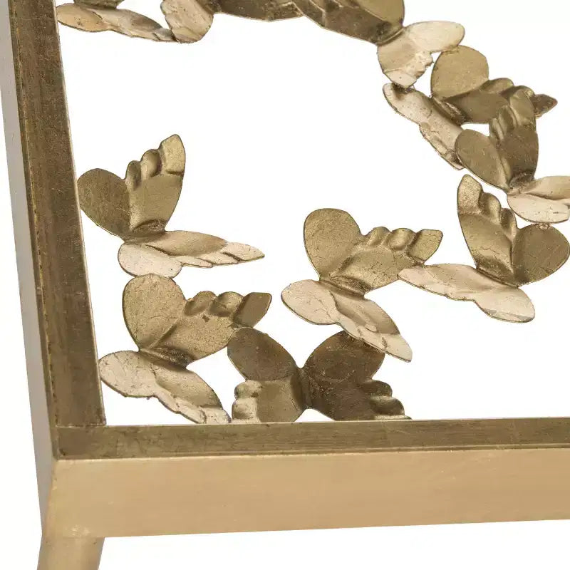 Rosalia Butterfly Side Table - FOX2594A - Gold/Clear - Safavieh Couture